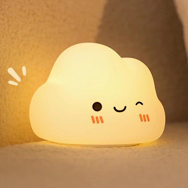 Cloud Night Light, Cute Cloud Lamp for Bedroom, Rechargeable Touch Control Silicone Night Lights with Timer, Night Lamp Kawaii Room Desk Decor Lamps Baby Night Light for Toddler Kids