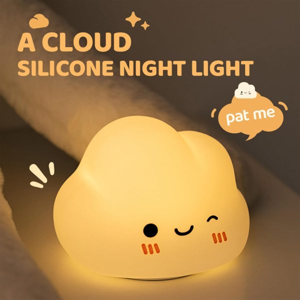 Cloud Night Light, Cute Cloud Lamp for Bedroom, Rechargeable Touch Control Silicone Night Lights with Timer, Night Lamp Kawaii Room Desk Decor Lamps Baby Night Light for Toddler Kids - Image 2