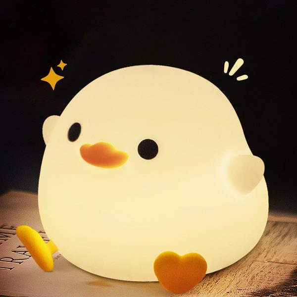 Cute Duck Night Light, Dodo Duck Lamp, Bean Shape, LED Novelty Ducky Light, Food Grade Silicone Dimmable Nightlight, Light Up Duck Gifts, Baby Kids Nursery Room College Dorm Décor