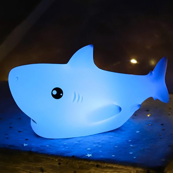 Shark Night Light for Kid, Shark Lights for Boys Girls Christmas Gifts Nightlight Kids Teens Room Decor, Silicone Animal Night Lamp Gift