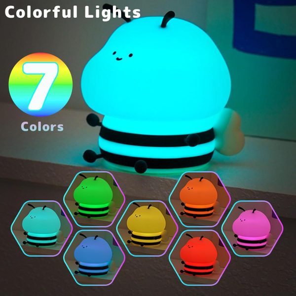 Animal Night Light for Kids 7 Colors Silicone Baby Nursery Night Light with Timer & 3 Levels Brightness Rechargeable Touch Light Cute Kids Bedside Lamp Kawaii Gifts for Boys and Girls (Warm) - Image 2